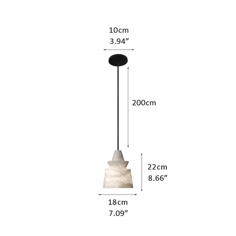 Brianna Alabaster Dining Table Pendant Modern Stacked Conical Pendant Light Black A-D7.09"