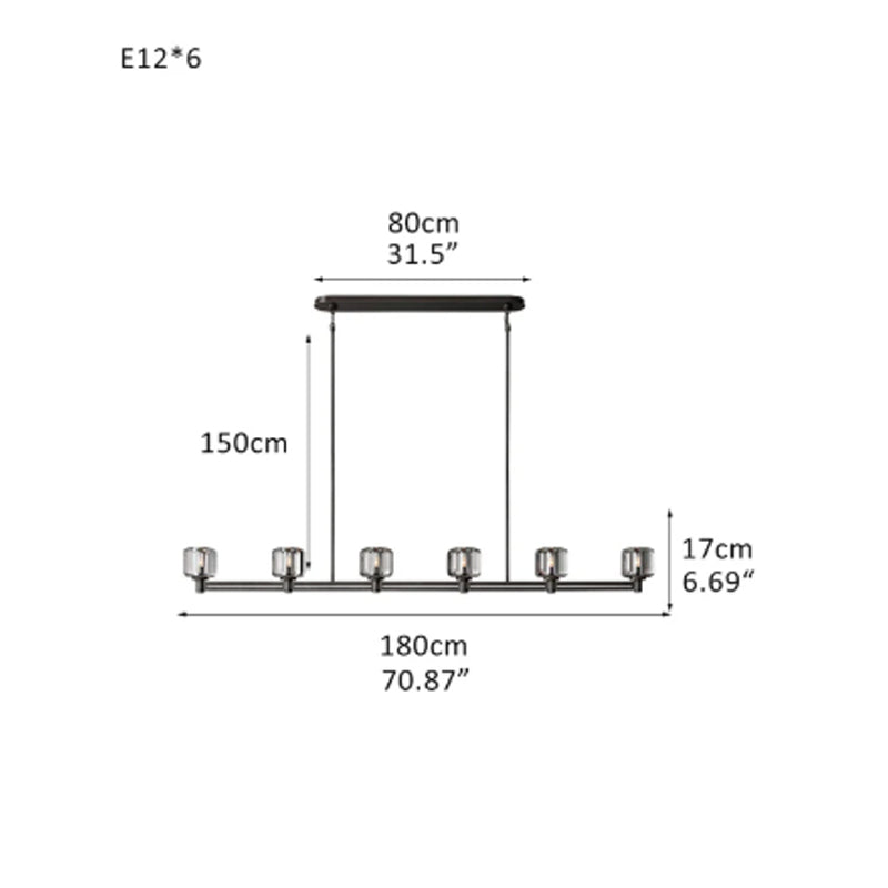 6/12 Light Candle Style Traditional Chandelier with Crystal Accents fordining room table