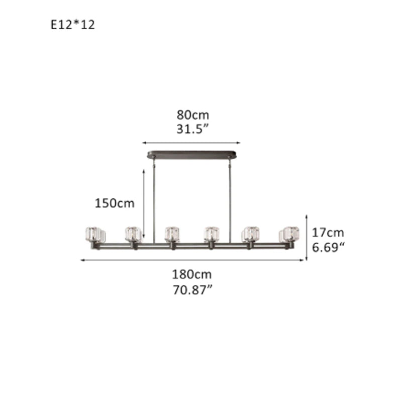 6/12 Light Candle Style Traditional Chandelier with Crystal Accents fordining room table
