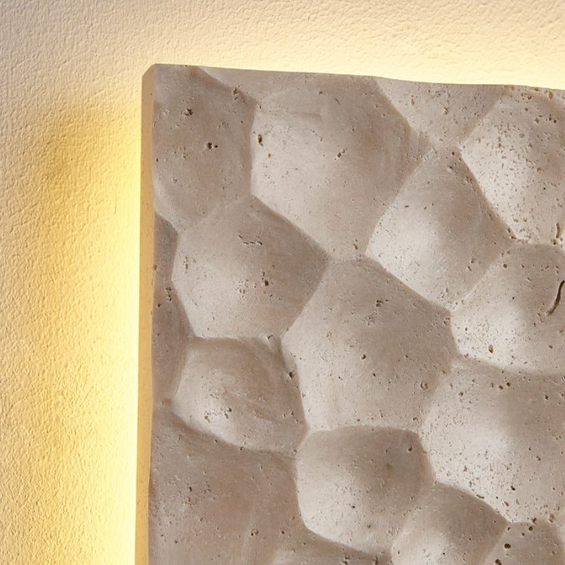 Square LED Wall Lamp Yellow Travertine Living Room Wall Lamp