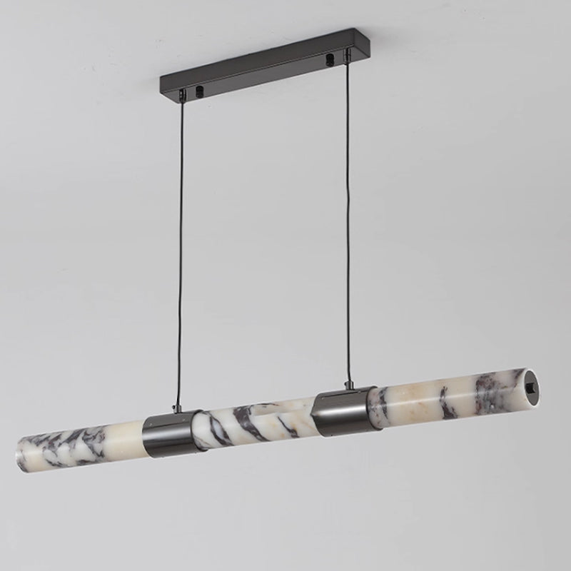 Natural marble dining room chandelier, L36.22"