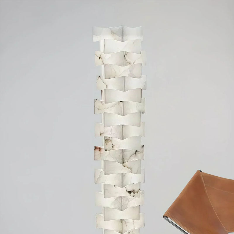 Irregularly Shaped AAlabaster Floor Lamp