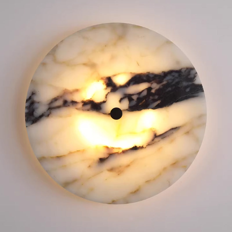Round Natural Marble Wall Lamp