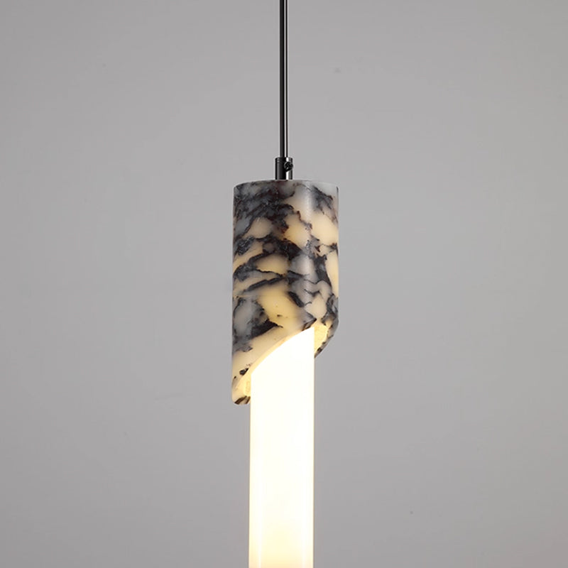 Adjustable linear marble chandelier