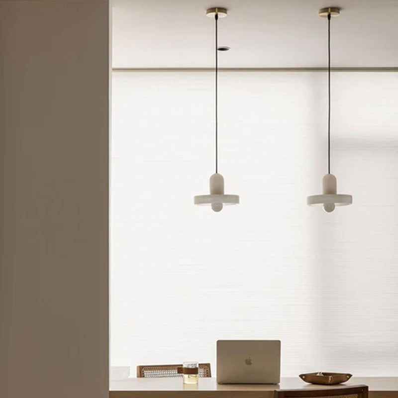 White Alabaster Kitchen Island Pendant Lamp Dia 8Dia 5.9” Height 1-bulb