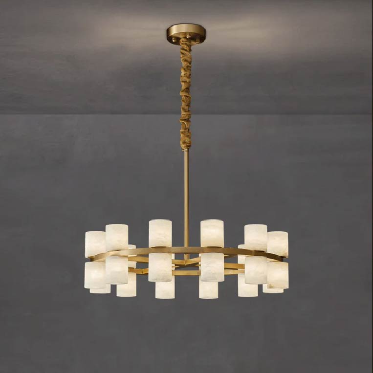 Luxury Alabaster Chandelier D39.4“ Barss