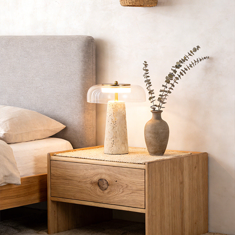 Yellow travertine table lamp