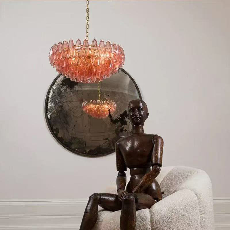 Transparent Glass Round Chandelier 24"31"40"