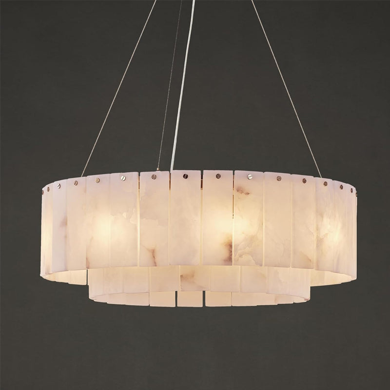 Alabaster Chandeliers D23in Round Chandeliers for Dining Room Small Chandelier Light Fixture for Kitchen Living Room Foyer Entryway Hallway