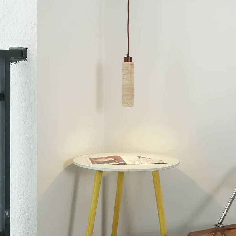 Square Round Travertine Pendant Lamp
