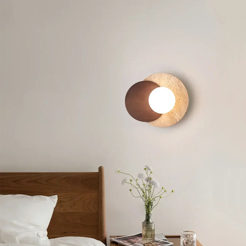 Lunar Eclipse Travertine Wall Lamp