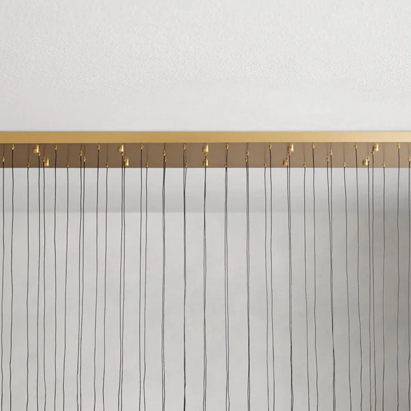 Solitaire Glass Linear Chandelier Lighting 37'' 50'' 70'' 87"W 120"W