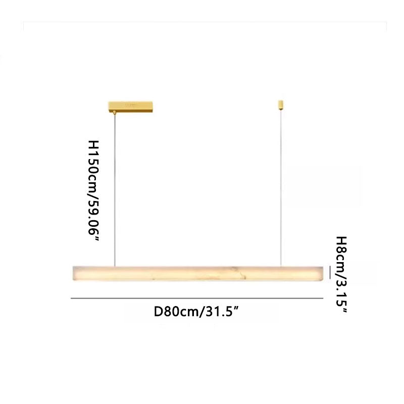 Long Strip Alabaster Chandelier Gold Dia 80 cm x H 8 cm ∅ 31.5″ &nbsp;x H 3.15″