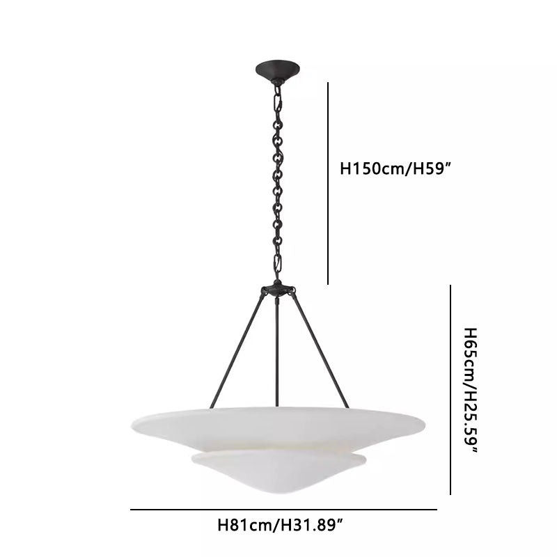 Simple Chandelier Black Dia 81cm x H 63.5cm Dia 31.9 x H 25inch
