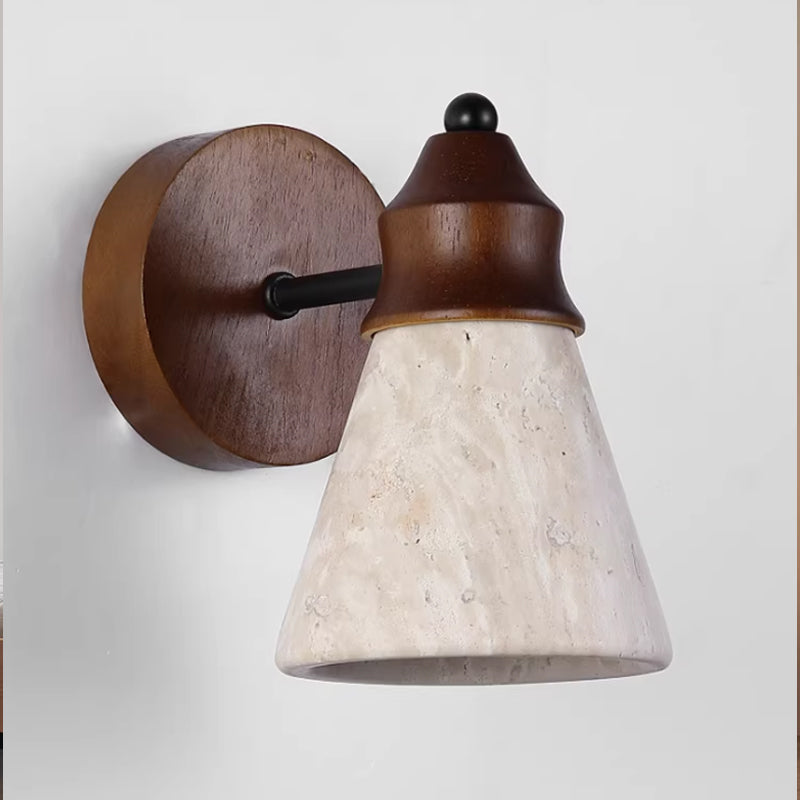 Conical Travertine Wall Lamp