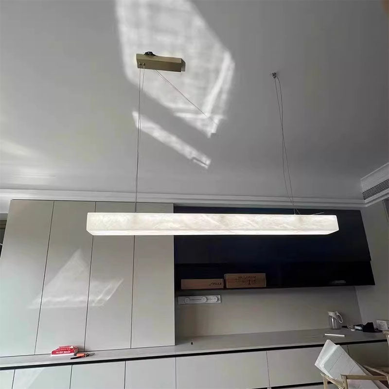 Long Strip Alabaster Chandelier