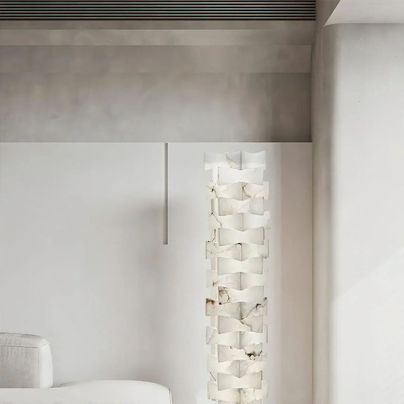 Irregularly Shaped AAlabaster Floor Lamp