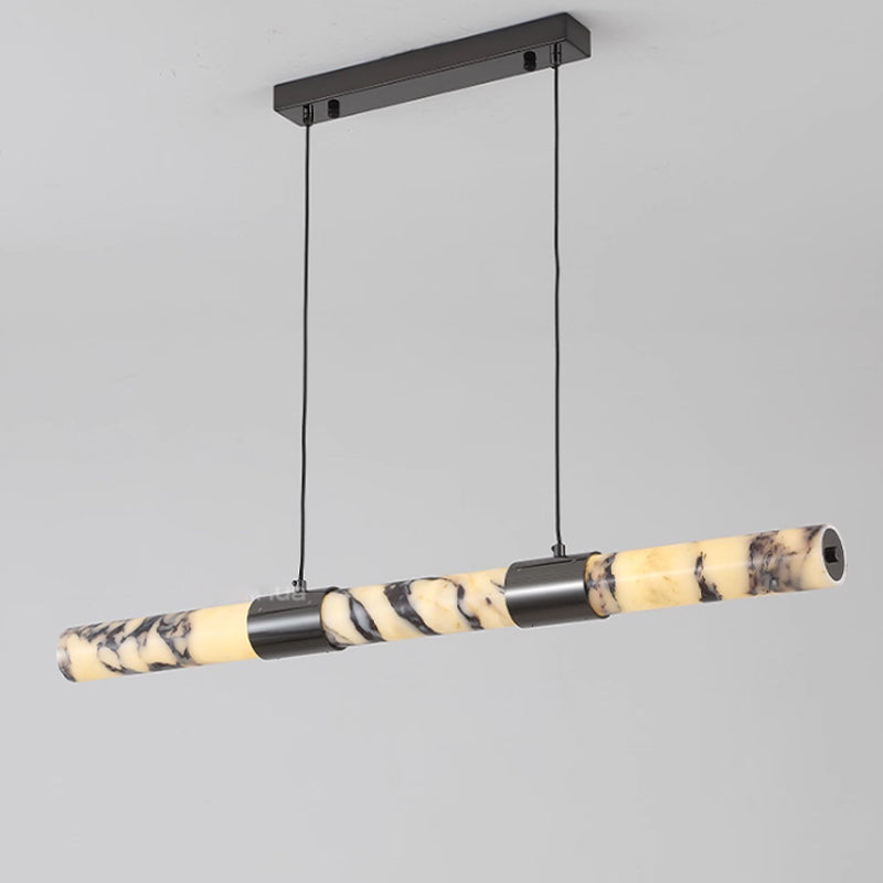 Natural marble dining room chandelier, L36.22"