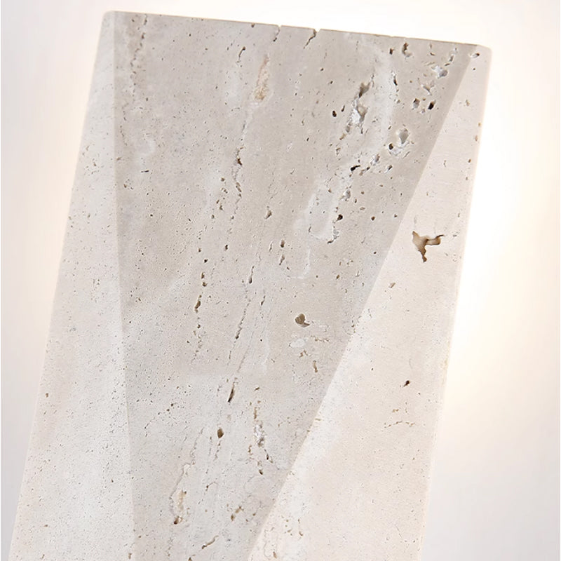 Natural yellow travertine wall lamp, living room decorative light fixture, H12.6"