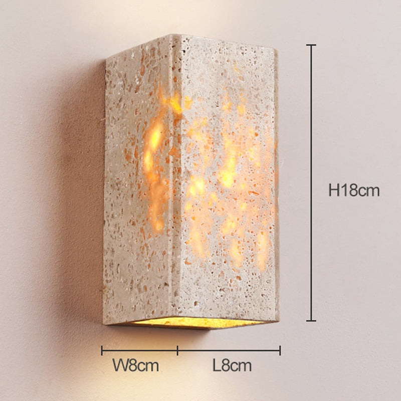 Natural yellow travertine outdoor wall lamp IP68