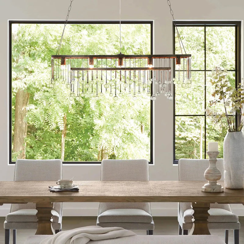 Aubrey Crystal Ball Rectangular Chandelier 47'' 60''