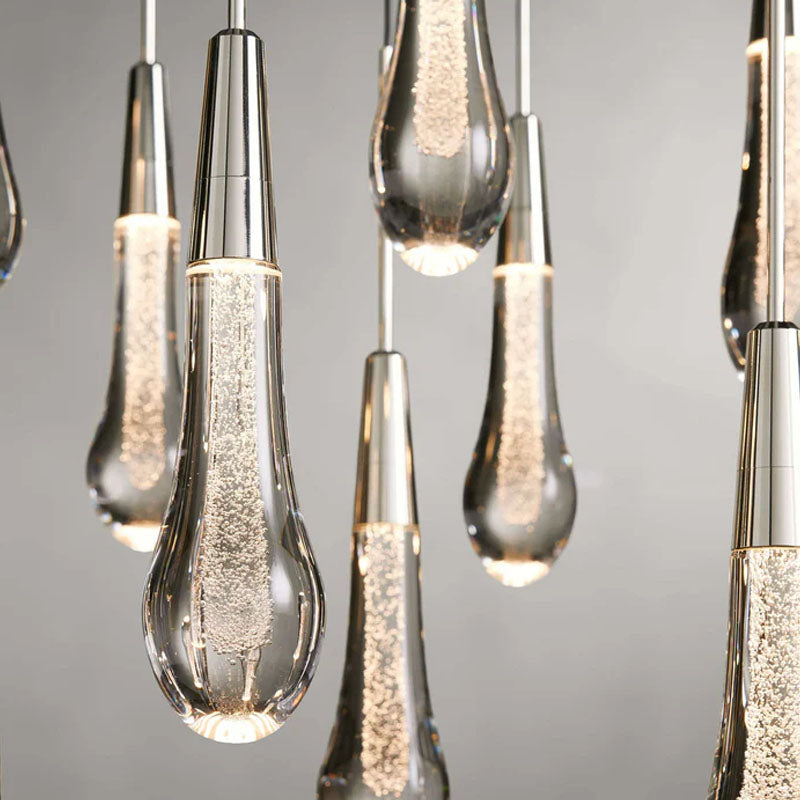 Solitaire Glass Linear Chandelier Lighting 37'' 50'' 70'' 87"W 120"W
