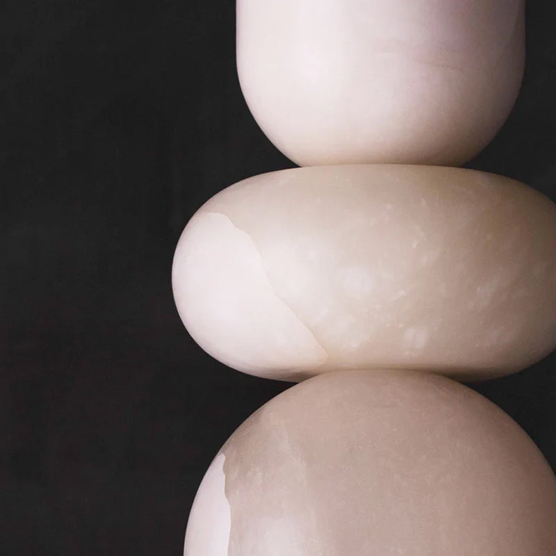 6" Wide Multi Light LED Pendant Light Fixtures white alabaster indoor lighting