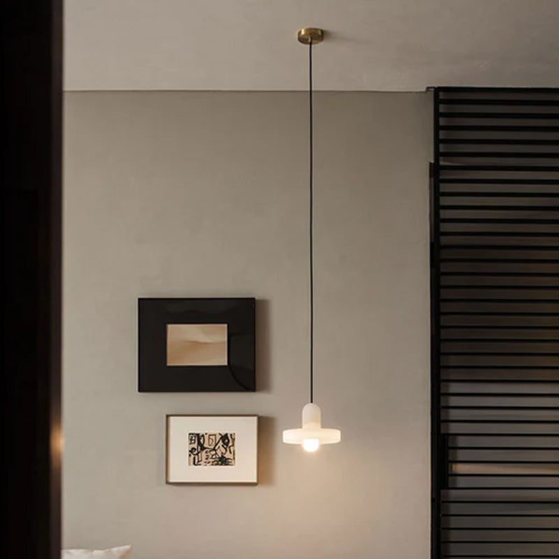 White Alabaster Kitchen Island Pendant Lamp Dia 8Dia 5.9” Height 1-bulb