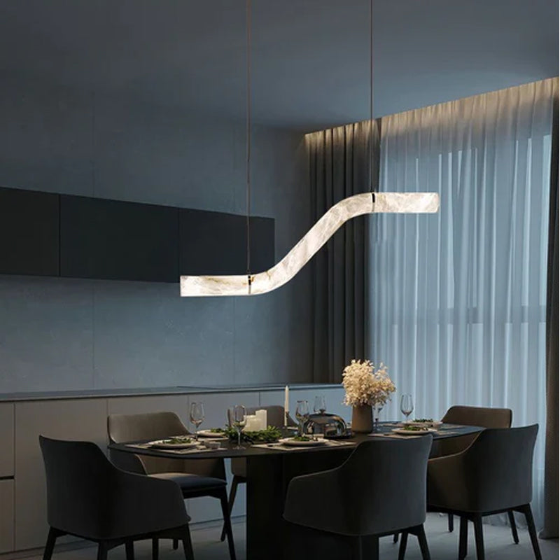 Minimalist Long Cord Ceiling Pendant Alabaster Lighting | 120/150cm Length