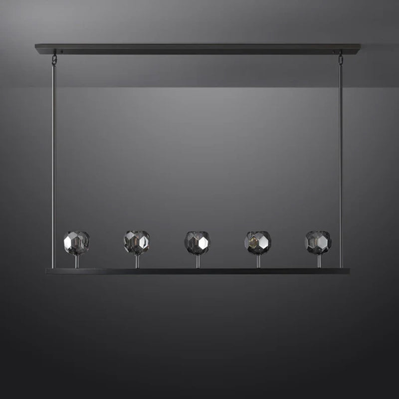 Kristal Ball Linear Crystal Chandelier, Dining Table Lamp, Kitchen Island Lamp