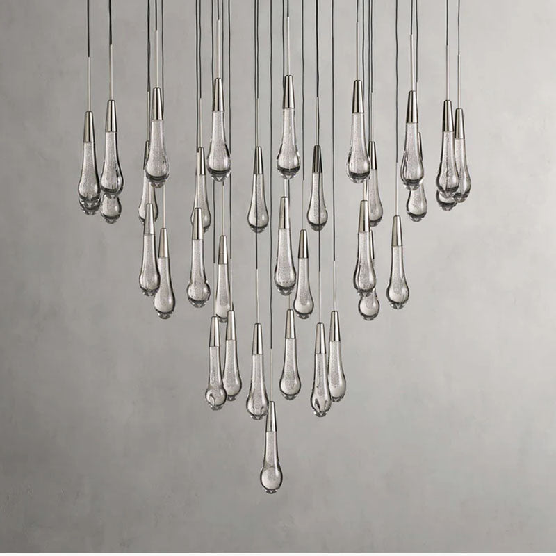 Modern 15'' 23'' 35'' 57'' Round Chandelier Lighting Nickel 34 Heads Dia 90 cm x H 29 cm Dia 35.43 x H 11.42 inch