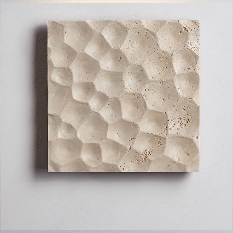 Square LED Wall Lamp Yellow Travertine Living Room Wall Lamp