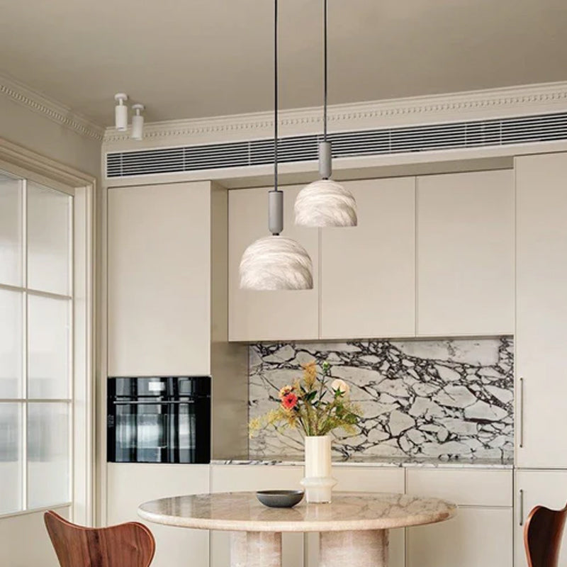 Postmodern LED White Spanish Marble Shadow for kitchen pendant light fixtures