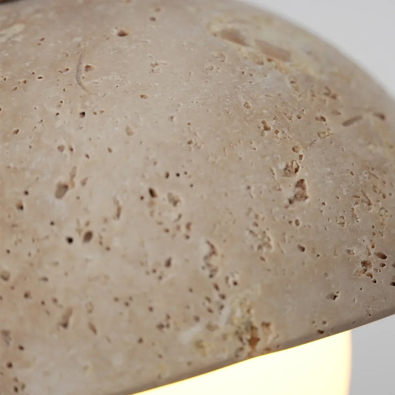 Travertine Glass Semicircle Pendant Light