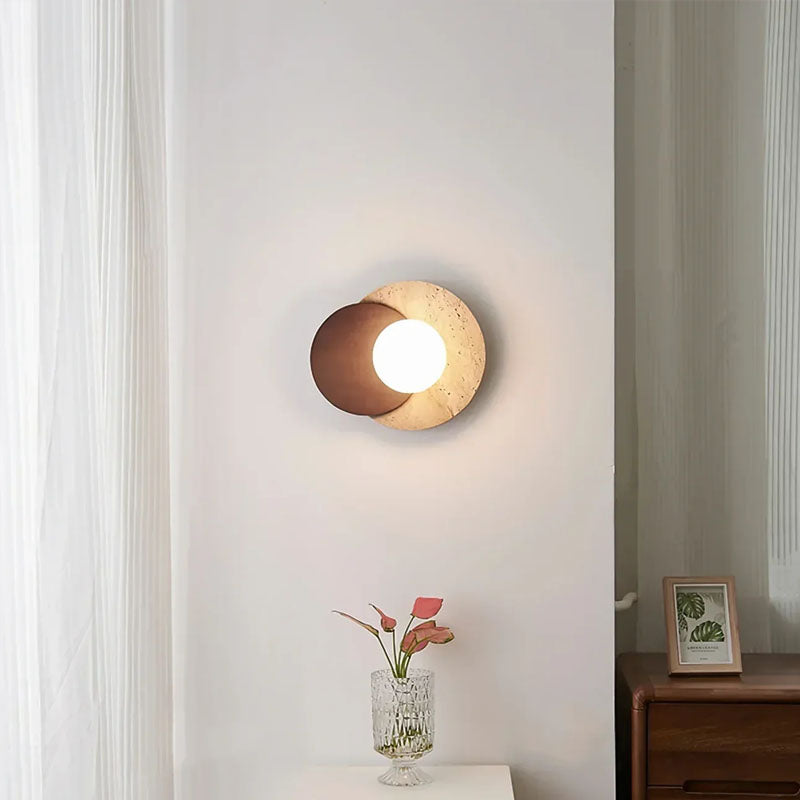 Lunar Eclipse Travertine Wall Lamp