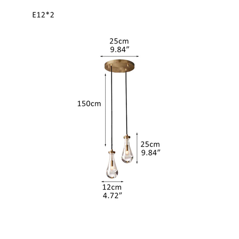 Vintage Brass Rainfall Crystal Round Chandelier 13 lights Cluster Pendant Lighting