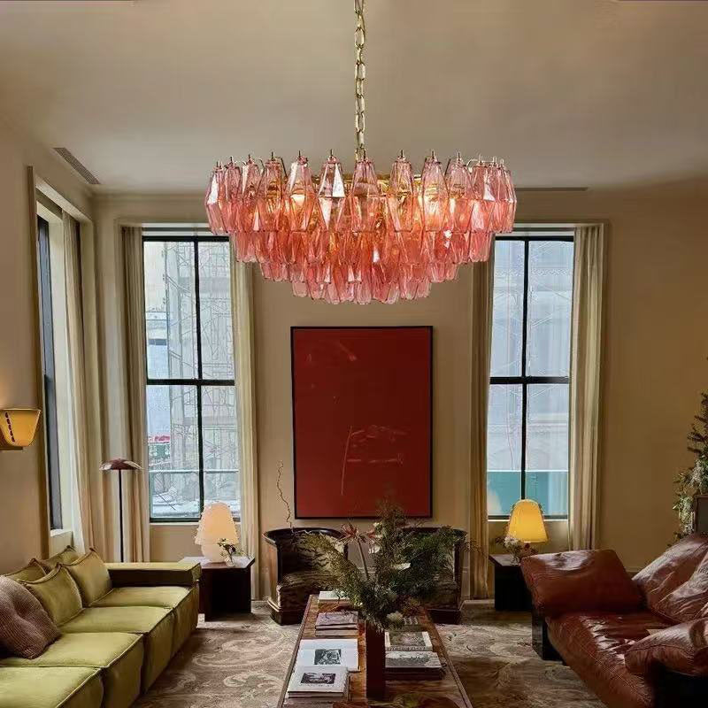Transparent Glass Round Chandelier 24"31"40"