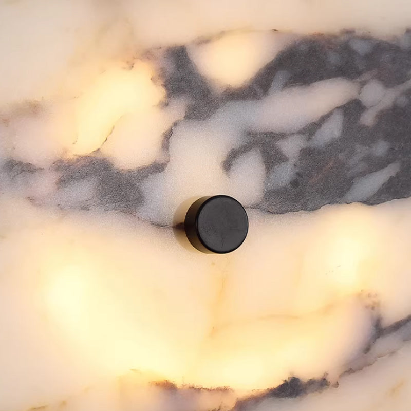 Round Natural Marble Wall Lamp