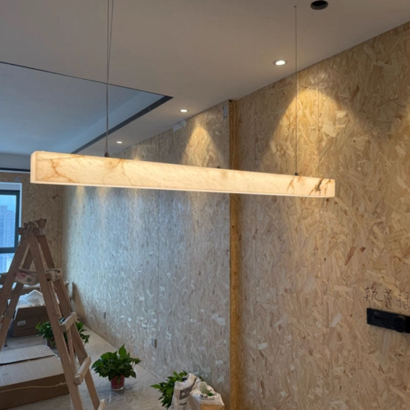 Long Strip Alabaster Chandelier