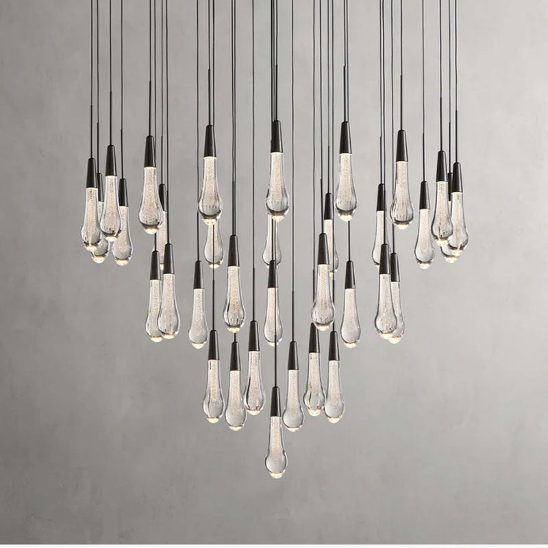 Modern 15'' 23'' 35'' 57'' Round Chandelier Lighting Black 34 Heads Dia 90 cm x H 29 cm Dia 35.43 x H 11.42 inch
