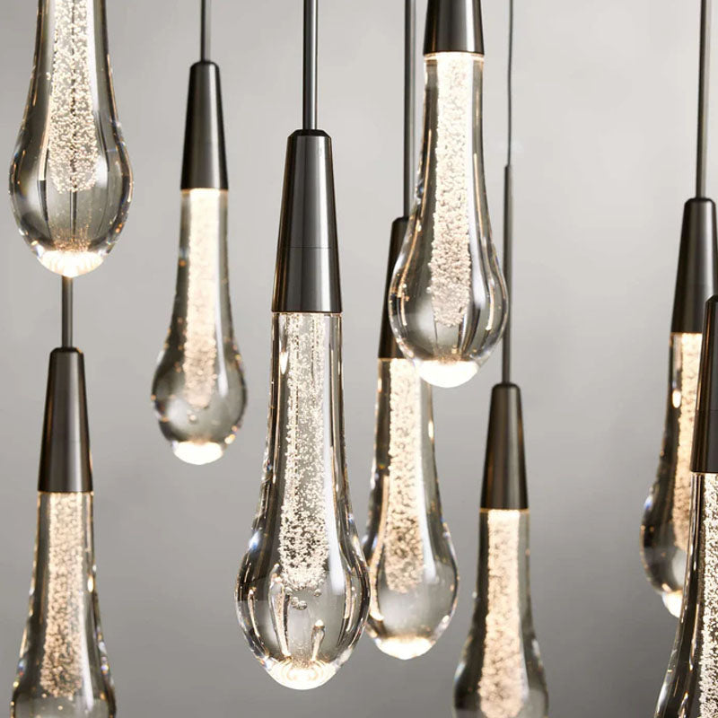 Solitaire Glass Linear Chandelier Lighting 37'' 50'' 70'' 87"W 120"W