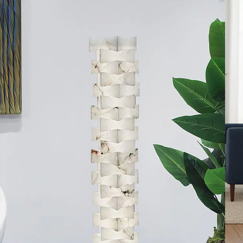 Irregularly Shaped AAlabaster Floor Lamp