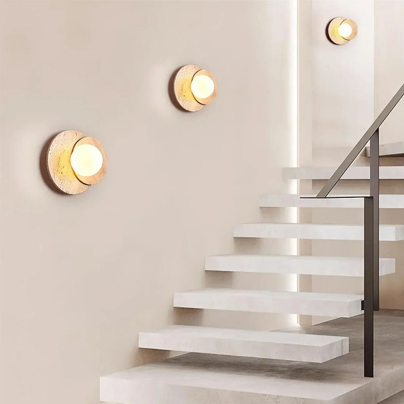 Lunar Eclipse Travertine Wall Lamp