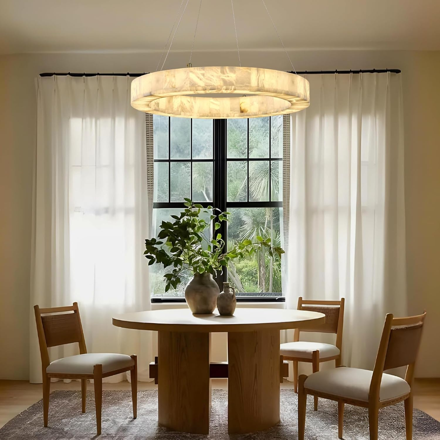 Alabaster Round Chandelier