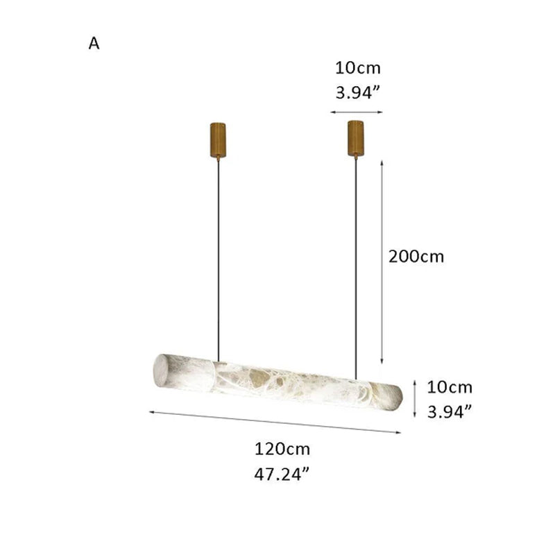 Minimalist Long Cord Ceiling Pendant Alabaster Lighting | 120/150cm Length Brass A47.24"
