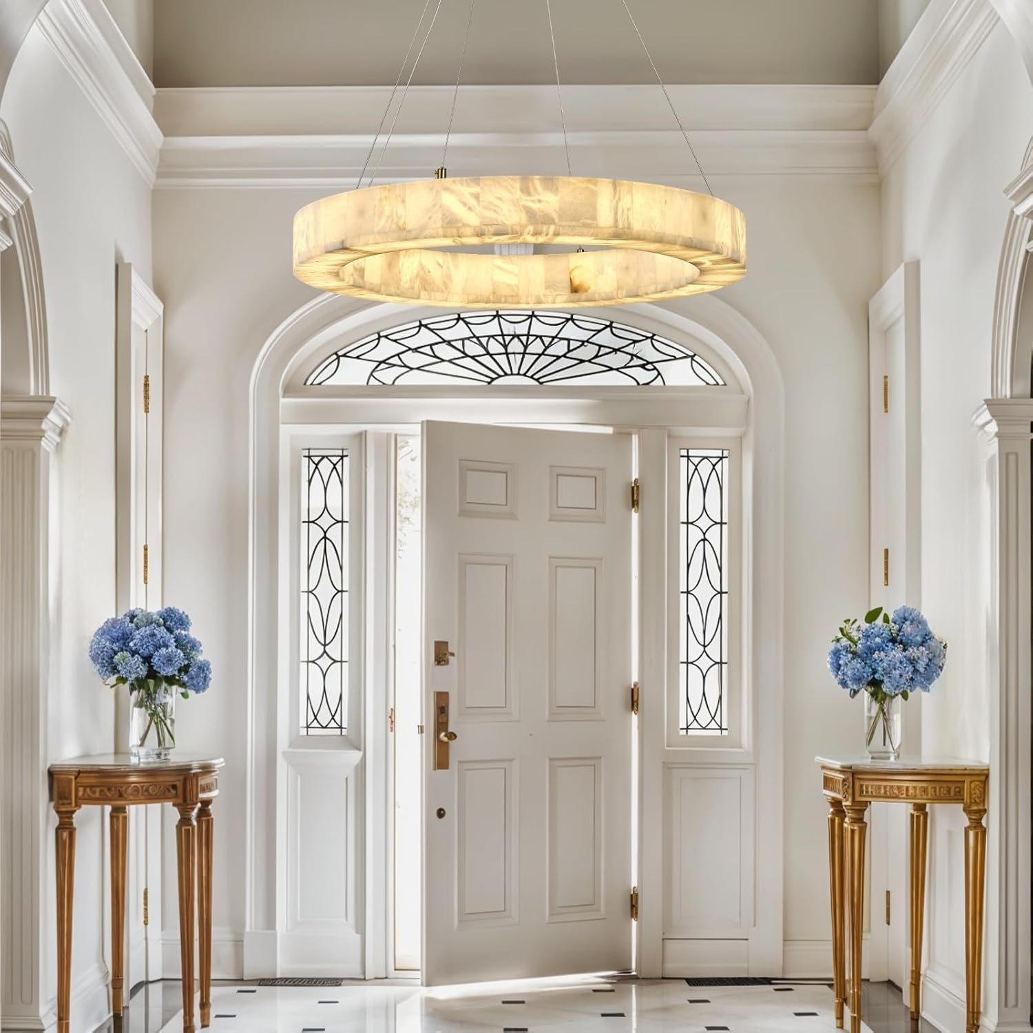 Alabaster Round Chandelier