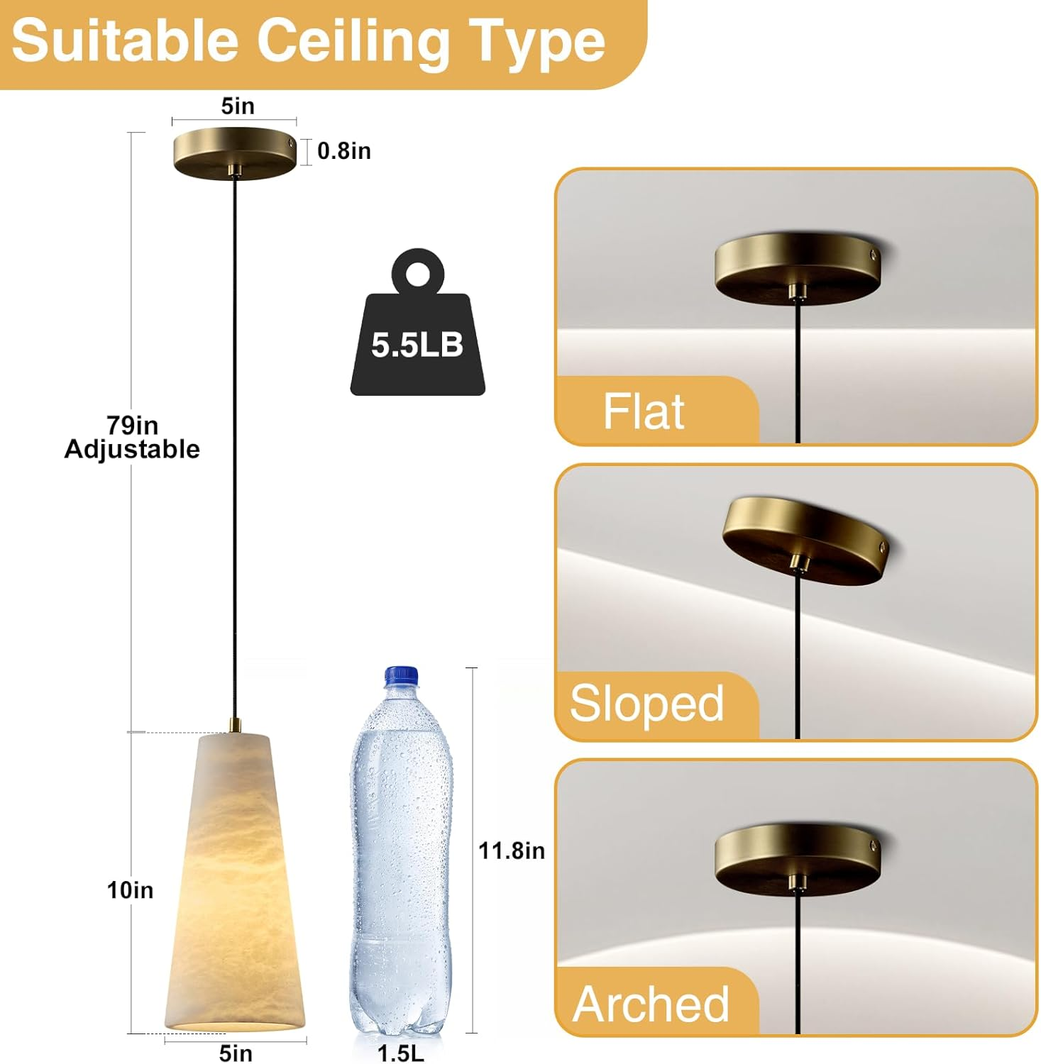 Luxury Pendant Lmap Alabaster Kitchen island Light