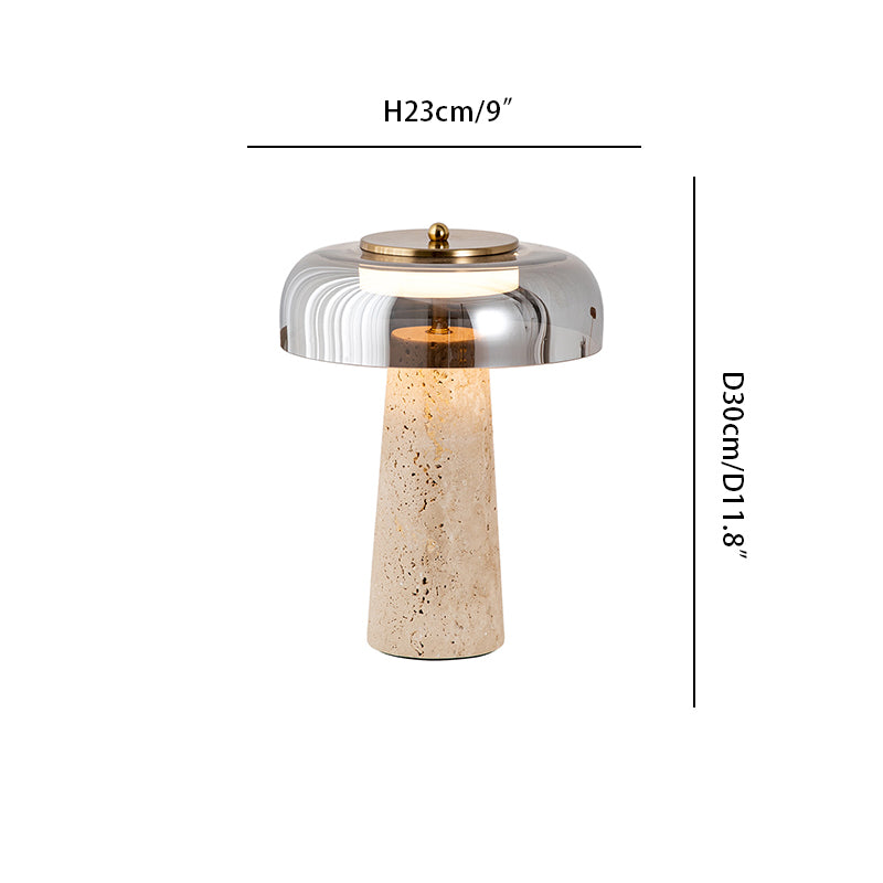 Yellow travertine table lamp Smoky Gray