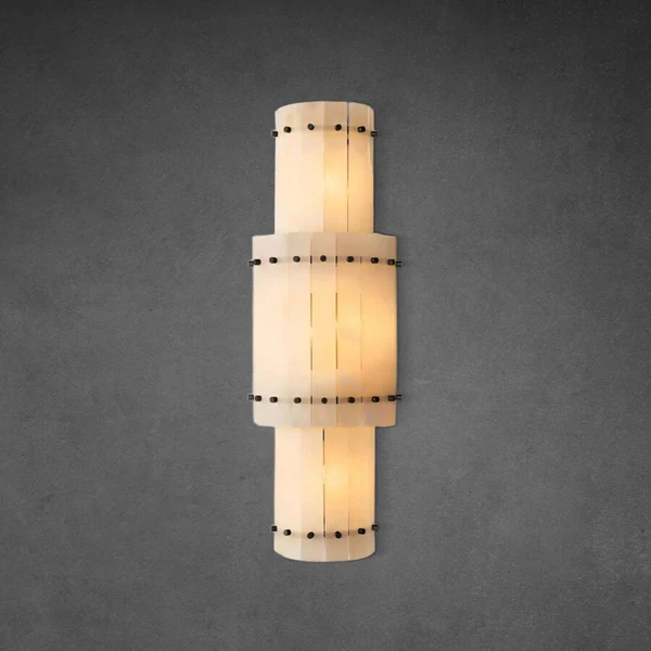 Lux Marcus Alabaster Grand Round Sconce