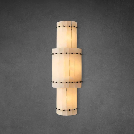 Lux Marcus Alabaster Grand Round Sconce Bronze